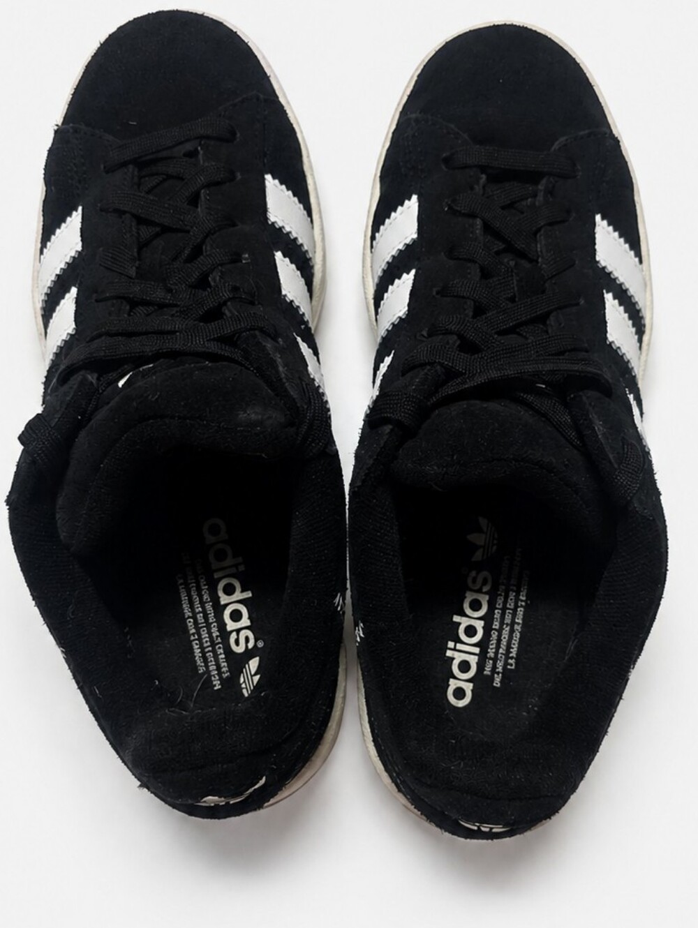 Adidas Campus Black Suede Sneakers White Stripes Women’s 8.5 - Gently Used - Picture 7 of 9